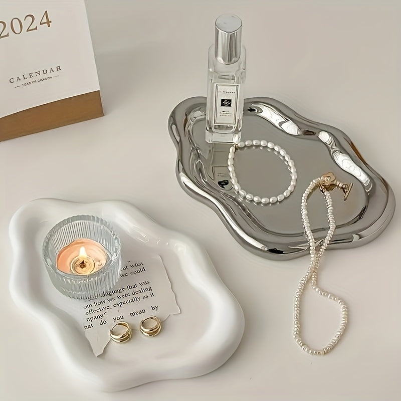 Bandeja de Armazenamento de Joias Moderna  Suporte de Exibio Elegante para Colares Pulseiras e Brincos  Organizador de Toucador Durvel em Resina ABS  Um Presente Perfeito para Mulheres e Homens Adequado para o Natal Aniversrios Casamentos Band