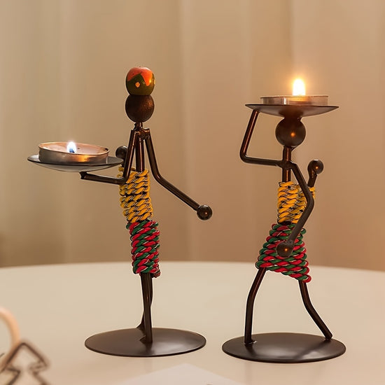 2 Castiais Criativos de Metal para Aromaterapia Suportes de Velas Decoraes para Quarto Casa e Mesa de Jantar