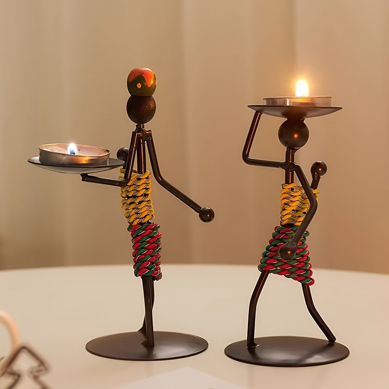 2 Castiais Criativos de Metal para Aromaterapia Suportes de Velas Decoraes para Quarto Casa e Mesa de Jantar