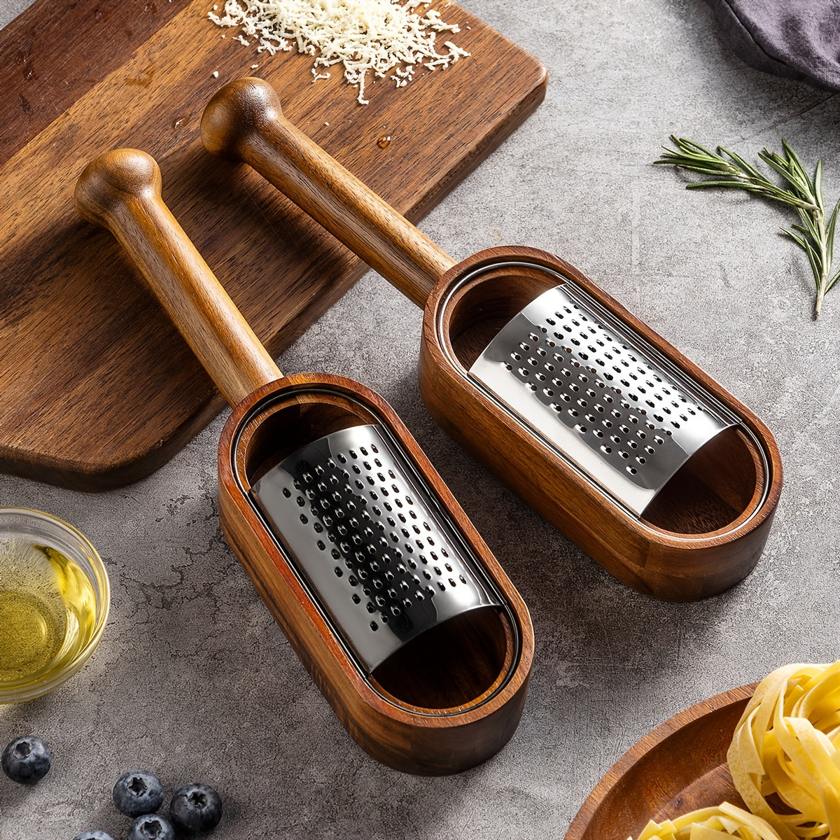 Ralador de Queijo de Ao Inoxidvel com Cabo Redondo de Madeira Macia 1 Pea Caixa Multifuncional para Ralar Queijo Utenslio de Cozinha para Fatiar Queijo Ferramenta Manual para Ralar Queijo